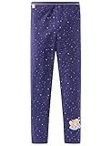nachtblaue, lange Unterhose für Mädchen aus der beliebten SCHIESSER-Tagwäscheserie Prinzessin Lillifee bunter Allover-Print aus Sternen in Rosa, Hellblau, Gelb und Weiß am unteren Bein mit Prinzessin Lillifee-Motiv und ihrem Stern liegend auf einer Wolke rosa-farbenes Glanzgarn am bequemen Bund kleines Lillifee-Label mit gelben Stern am seitlichen Bund in perfekt sitzender, elastischer Single-Jersey-Qualität
