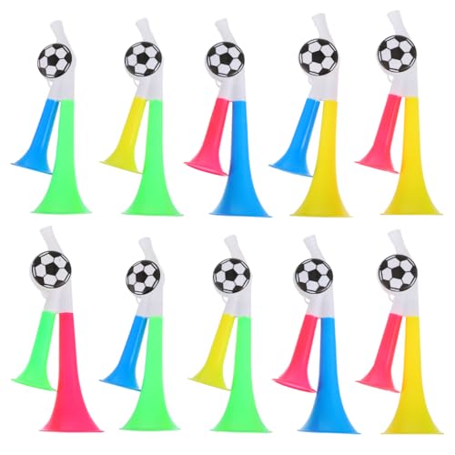 NUOBESTY Vuvuzela Stadium Horn, 10pcs Fan Cheer Horn Party Noisemaker Air Horn Loud Noise Maker For Soccer Football Party Carnival Sports Games