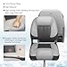 ERGOSEAT Elite Folding Boat Seat Low Back Boat Chair Fold-Down Fishing Boat Seats 2 Pack, Charcoal/Light Gray