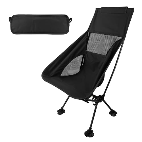aiGear Pieghevole Sedia da Campeggio | Sedia Leggera Schiena Alta | con Borsa di Stoccaggio | per All'aperto Giardino Escursioni Pesca Picnic BBQ Viaggi Sulla Spiaggia
