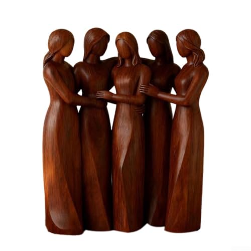 Schwestern-Figur aus Kunstharz, Freundschaftsstatue, die fünf elegante Figuren in Einheit darstellt, symbolisiert lebenslange Bindung für Frauen, ideal für Geburtstag und Freundschaftstag, Zuhause als