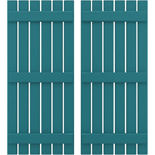 Ekena Millwork ARW401SB623X55ANH Americraft Six 3 Exterior Real Wood Spaced Board-n-Batten Shutters (Per Pair), 23 1/2"W x 55"H, Antigua
