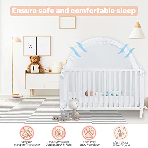 South To East White Baby Crib Tent & White Bed Canopy For Girls With Glowing Stars In The Dark #TOP3