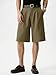 JMIERR Mens Summer Baggy Dress Shorts 2026 Pleated Button Office Fashion Work Business Shorts with Pockets, M, Brown