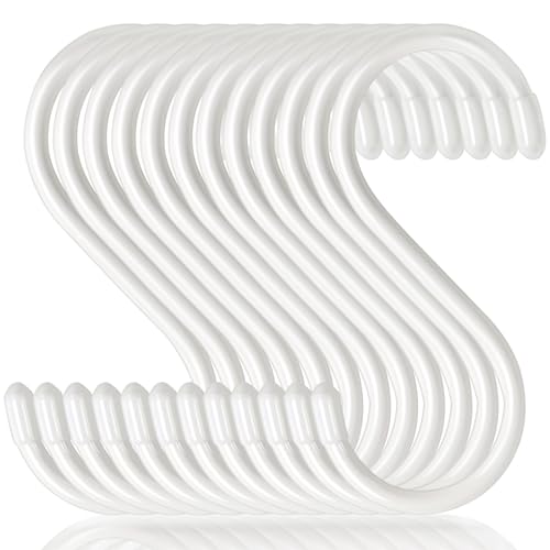 Dapute Lot de 12 grands crochets en S pour placard, 12 crochets en S pour accrocher des jeans, crochets antidérapants en S pour suspendre des plantes, des bijoux, des pots, des poêles, des tasses