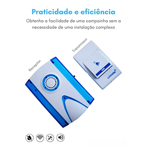 Campainha Residencial Sem Fio 50 A 100 Metros Interna Externa Longo Alcance