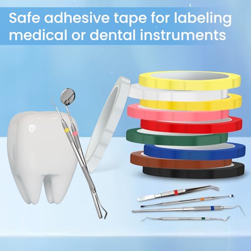 10 Rolls Autoclave Tape 216ft Colorful Instruments Identification Tape 10 Colors Surgical Dental Instruments Tapes Sterilization Tape Autoclavable 270 Fahrenheit Steam