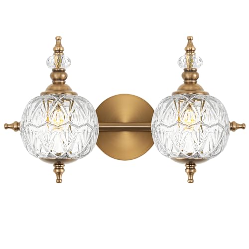 Ditoon Brushed Gold Bathroom Vanity Light Fixture Vintage Style -