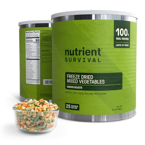 Freeze-Dried Mixed Vegetables #10 Can | 25-Year Shelf Life | Emergency Food | Premium Non-GMO Blend
