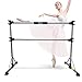 NO Wobble, 5FT Portable Ballet Barre Bar, Adjustable Freestanding Double Ballet Barre for Girls Kids & Adults, Stable Bar for Stretching, Studio Dancing, Home Workout, Max Load 350lbs