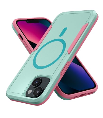 Coque iPhone 15 vert rose MobNano DBM protection antichoc legere accessoire telephone portable