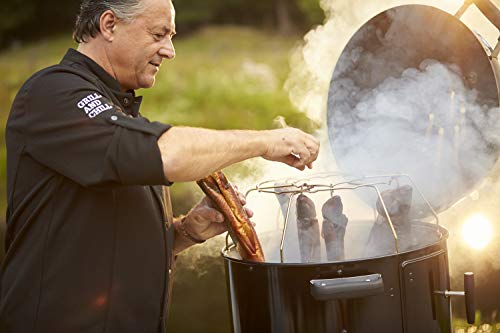 Foto von RÖSLE Smoker No.1 F50-S, Variabler Kohlegrill mit zwei Smoker-Ringen oder als Mini-Kugelgrill, 2 x Ø 50 cm, Stahl schwarz, integrierter Wasserbehälter, Deckelthermometer, Räucherrack