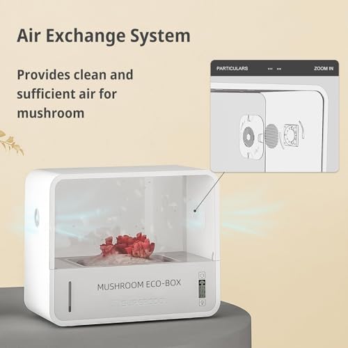 Cámara de cultivo automatizada de hongos con control de clima, iluminación LED de espectro completo, filtración HEPA y pantalla digital para un crecimiento óptimo