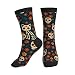 YHTJSZP Cute Cat Skeleton Slouchy Crew Socks for Men Women, Funny Novelty Athletic Long Tube Socks for Soccer Running Hiking Yoga Softball Baseball