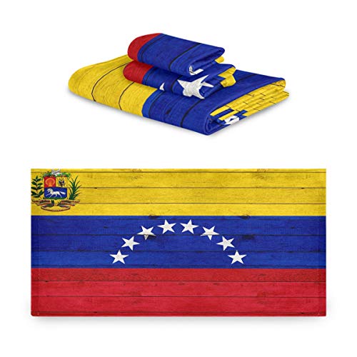 RsebidR Venezuela Flag Set of 3 Soft Absorbent Towels 1 Bath Towel 1 Hand Towel 1 Washcloth for Kitchen Beach Gym Spa Bathroom Hotel