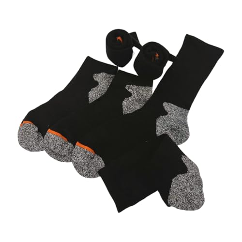 Aeonrow 5-Pairs Men's Weatherproof Vintage Outdoor Wool Blend Crew Calf Socks, Black, 6-124