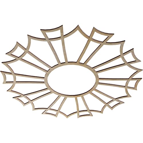 Image of Ekena Millwork 30 inchOD x 10 1 /2 inchID x 3 /8 inchT Augustus Wood Fretwork Pierced Ceiling Medallion, Birch