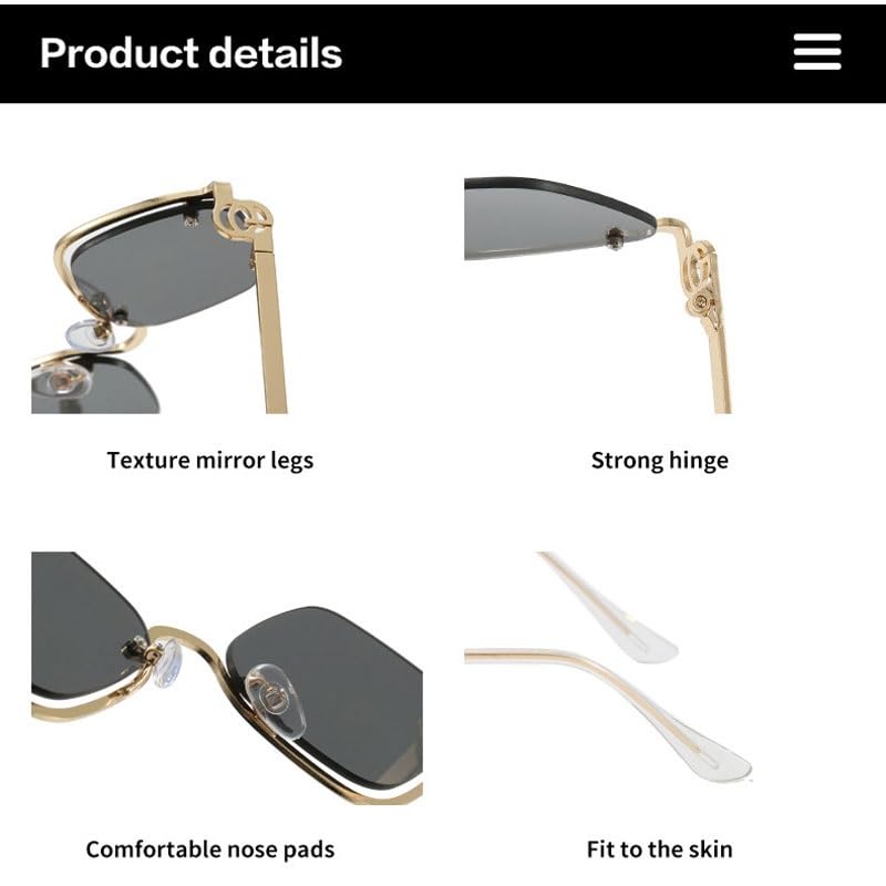 Back-to-school Retro Sunglasses For Men And Women | Small Diamond-shaped Glasses | UV 400-resistant Metal Half-frame4