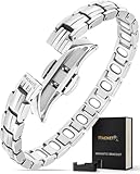 MagnetRX® Bracciale Magnetico Donna – Braccialetti magnetici da donna EllipseMAX 5X forza 5.000 Gauss magneti – Progettato negli Stati Uniti e in attesa di brevetto – Titanio di alta qualità