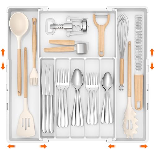 Lifewit Expandable Silverware Drawer Organizer, Utensil Tray for Kitchen
