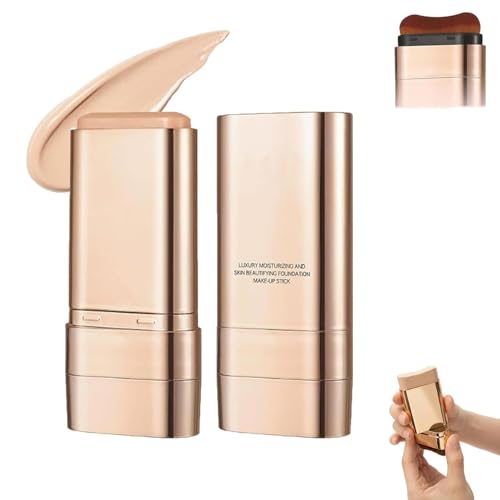 Korea Foundation Stick 2 Pack Dual-Ended Foundation Stick with Built-In Brush Korean Contour & Concealer Stick Natural Finish Long-Lasting Coverage for All Skin Types (Natural)