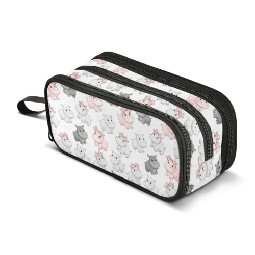 Image of Pencil Case Snail Mushroom Palm Leaves 3 Compartments Pencil Pouch