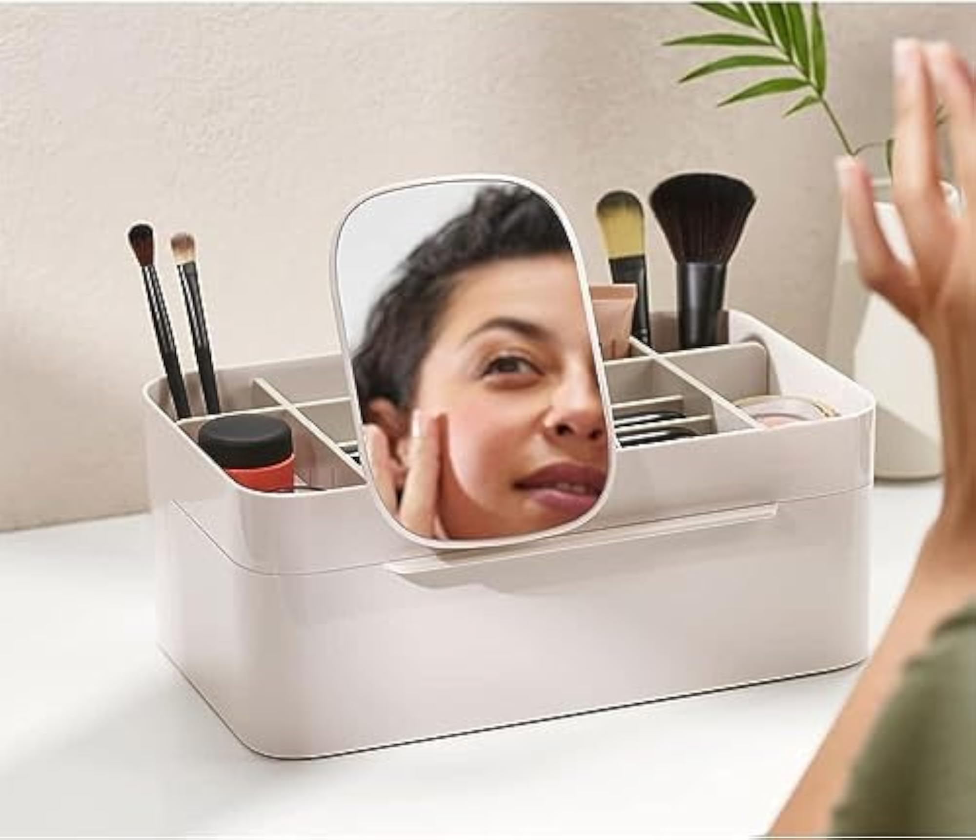 Cosmetics Storage Box with Mirror