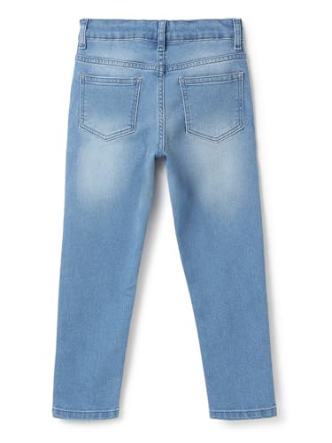 Image of Tales & Stories Boys Slim Fit Denim Jeans | 5-Pocket Stylish Mid-Rise Pants| Durable Cotton Denim Lycra with Button Closure | Casual Wear