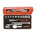 Bahco 6719SM BH6719SM 1/4-Inch Socket Set, Multi-Colour, Set of 17 Pieces