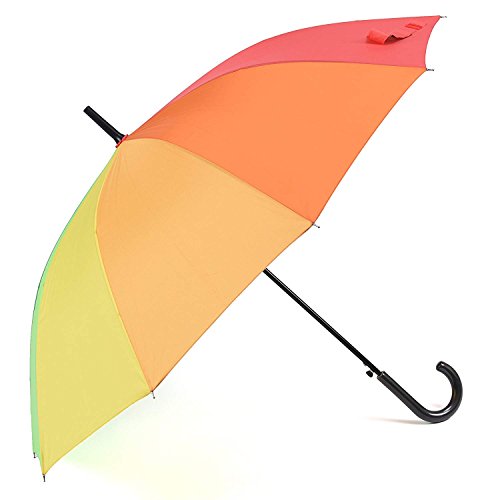 Guarda-chuva unissex Rainbrace com alça comprida e arco-íris, à prova de vento, arco de guarda-chuva
