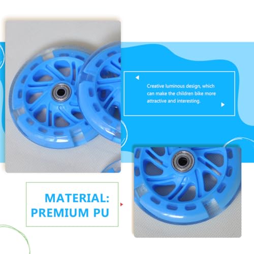 Ruedas de entrenamiento luminosas Mipcase para bicicleta, ruedas de bicicleta brillantes de PU con rodamientos, juego de 2 piezas, azul, accesorios para bicicleta para equilibrio y seguridad miniatura 6