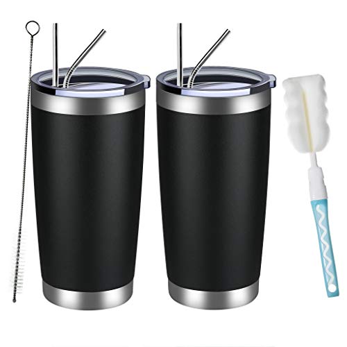 MEWAY 20oz Tumbler 2 Pack Double Wall Vacuum Insulated Travel Mug Bulk, Stainless