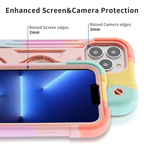 Image of MARKILL Plastic, Silicone Compatible with iPhone 13 Pro Max Case 6.7 Inch with Ring Stand, Heavy-Duty Military Grade Shockproof Case Phone Cover with Magnetic Car Mount For iPhone 13 Pro Max.