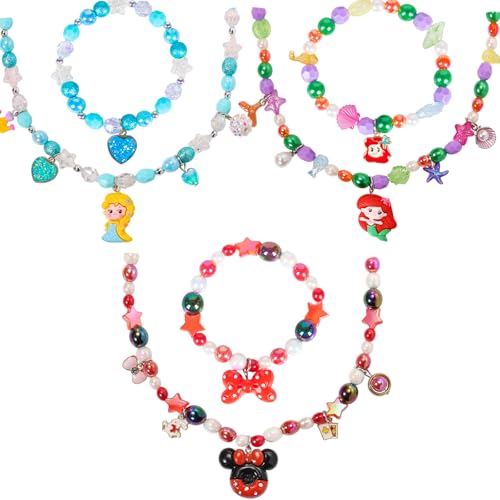 PinkSheep Toddler Jewelry Kids Necklace Choker and Bracelet 3 Pack Little Girls Jewelry In Box Flower Girl Gift Kids Girls Accessories (unicorn)