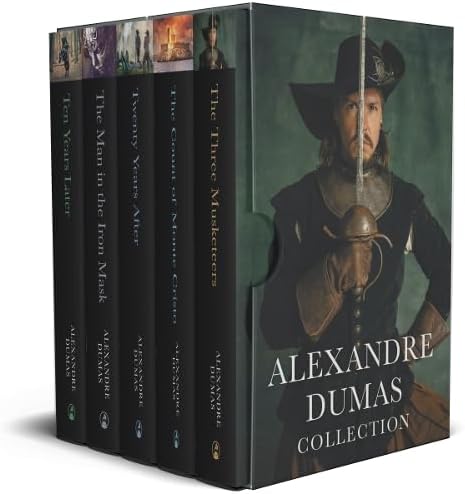Alexandre Dumas 5 Book Set Collection: The Three Musketeers, The Count of Monte Cristo, The Man in the Iron Mask, Ten Years Later, Twenty Years After