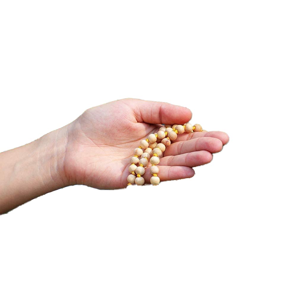 – TULSI HOLY Basil JAPA MALA 108 Beads - Superior Grade Tulsi Wood Beads Prayer Necklace. Blessed & Energized Hindu Tibetan Buddhist Prayer Karma Beads SUBHA Rosary MALA (2)