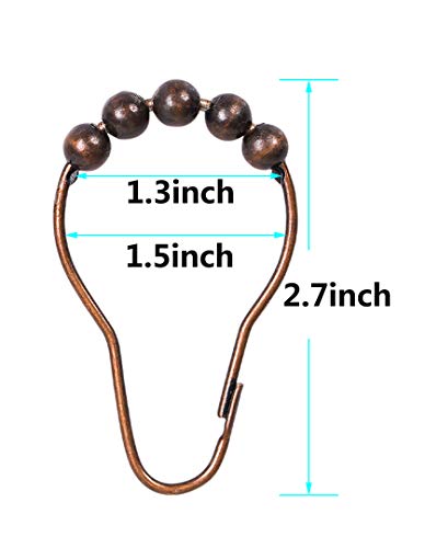 Shower Curtain Gourd Shape Hook Rings,Solid Ball,Bathroom Fittings,Oil Rubbed Bronze,Set Of 12 #TOP1