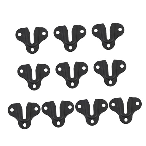 Image of POPETPOP 10Pcs Metal Interlock Hanging Buckles for Picture Frames Flush Mount Brackets for Wall Mounting Mirrors and Decor Easy Install Hardware for Home and Office Use