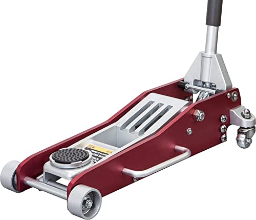 Hpdmc Low Profile Economic Aluminum Service/Floor Garage Jack With Quick Lift Pump, 3 Ton (6,000 Lb) Capacity Red #TOP5