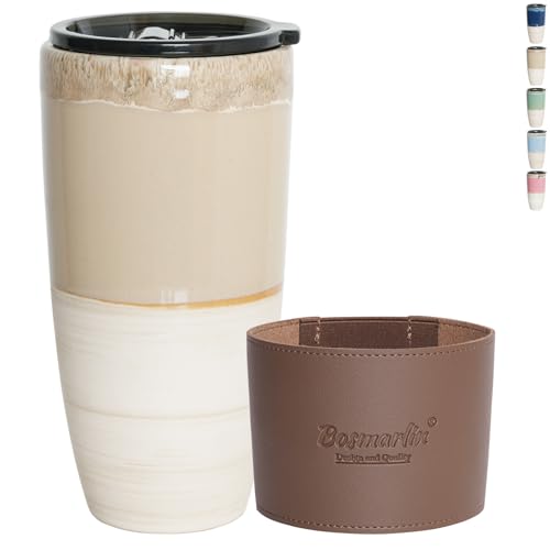 Taza de cerámica para viaje Bosmarlin 21 oz con tapa miniatura 1