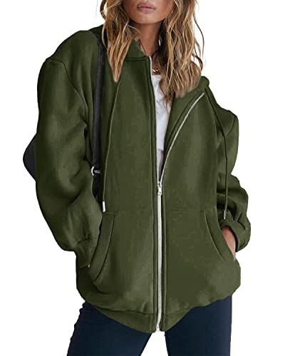 Image of PRETTYGARDEN Women's Fall Zip Up Hoodies Sweatshirts