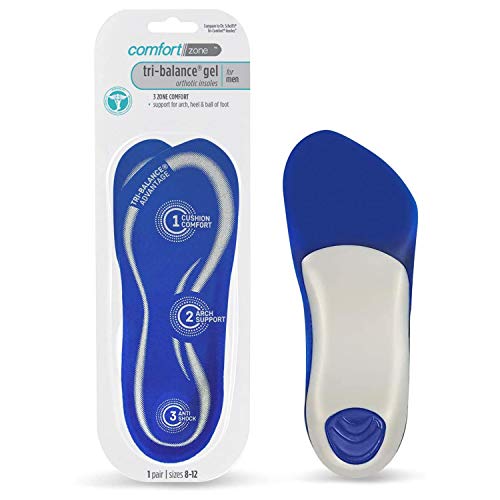 Comfort Zone Tri-Balance Gel Insoles Men