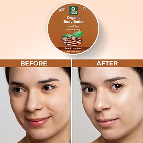 Organic Harvest Coffee Body Butter Cream With Cocoa, Olive Oil & Aloe Vera For Women | Deep Moisturizing Cream For Dry Face & Body Skin | Sulphates & Parabens-Free - 100 Ml #TOP5