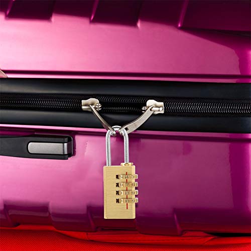 Image of Dioche Combination Padlock, Combination Lock for Locker Solid Brass Security Code Copper Lock with 4 Digits Password Code for Gym Locker, Hasp Cabinet, Suitcase, Luggage, Backpack