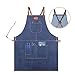 HLDUYIN Tablier en Jean Tablier De Travail avec Poches pour Hommes Et Femmes Chef Cuisine Restaurant Barbecue Grill Cuisson Café Et Studio (22,44 × 30,70 Po),C