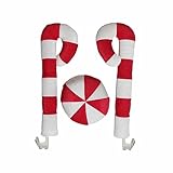 Car Christmas Candy Cane Antler Decorations, Car Candy Cane Antlers & Nose Decorations, Christmas Car Decorations for Car Accessories