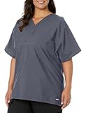 Landau Essentials Unisex Relaxed Fit 1-Pocket V-Neck Scrub Top 7502 Steel Grey