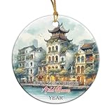 🎄 Dimensions : Pendentif rond en céramique de Noël : diamètre 7,3 cm, épaisseur 3,5 mm. Petit et léger, il s'adapte à votre prise en main et à votre taille.