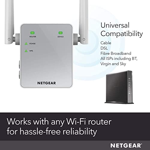 Netgear Extensor de alcance WiFi EX3700 - estenda sua Internet Wi-Fi até 1000 pés quadrados e 15 dis