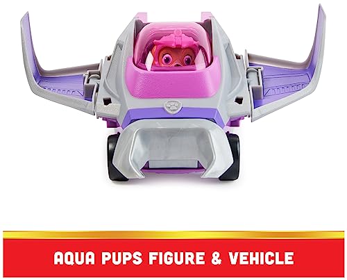 Paw Patrol Aqua Pups Skye Transforming Manta Ray Vehicle with Collectible Action Figure, Kids Toys for Ages 3 and up